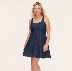 Women's Denim Seamed Mini Dress - Kate Spade new york x Target Dark Blue size 12 - Picture 1 of 5