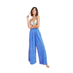 Maaji Ophelia Split Wide Leg Cornflower Blue Beach Coverup Pants, Size Medium - Picture 1 of 14