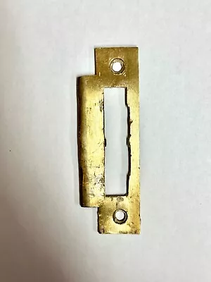 Antique Brass Door Strike Plate, Victorian, Art Deco, Mortise, 4 Inches Long • 12$