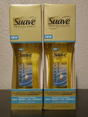 Lot of 2 - Suave Moroccan Infusion Dry Body Oil Spray For Silky Skin  3.oz - Image 1 of 2