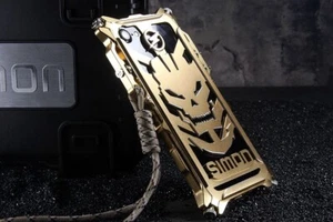 SIMON Skull Punk Premium Aluminum Metal Bumper Shockproof Case iPhone 7+/8+ - Picture 1 of 9