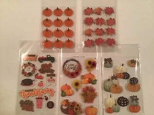 Menge 5 NEUE generische HERBST Kürbis THANKSGIVING Thema 3-D Aufkleber KOSTENLOSER Versand! - Bild 1 von 1