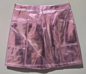 Art Class Girls' Size Large 10/12 Pink Metallic Faux Leather A-Line Skirt - Picture 1 of 7