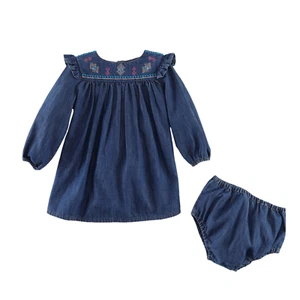 Wrangler Toddler Girls Denim Dark Wash Body Suit Dress 2335365 - Picture 1 of 10