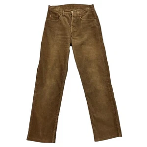 Vintage Levi's 401 Corduroy Jeans Regular Straight Fit Brown Mens 27W 28L - Picture 1 of 14