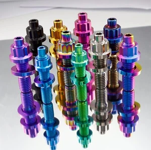 Titanium Exhaust Manifold Stud Kit for Honda M8/M10 Bolt Intake Stud Kits 12PCS - Picture 1 of 95