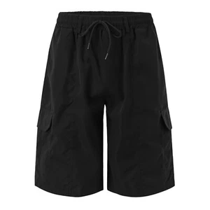 Summer Casual Work Pockets Half Pants Mens Elasticated Waist Drawstring Shorts - Picture 1 of 13