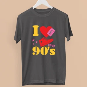 I Love 90s T-shirt Festival Events Hen Party Costume Disco Club Slogan Gifts - Picture 1 of 22