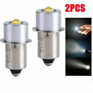 2*LED P13.5S Upgrade Bulbs For Flashlight PR2 Bulb Replacement 2/3/4 C/D AA Cell