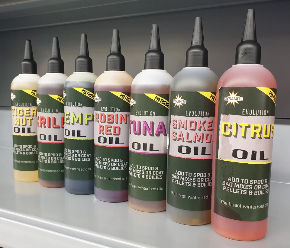 Dynamite Baits Evolutions Oils 300ml Robin Red Nut Citrus Hemp Smoked Krill Tuna - Bild 1 von 1