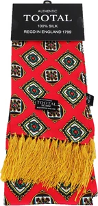 Tootal Mens Retro Pomegranite Geo Print 100% Silk Scarves - Picture 1 of 2