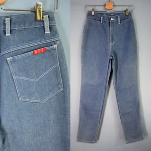 Vintage B.T.S. 80er Mom Jeans 12" High Rise 26" Taille Relaxed Hüften Light Denim - Bild 1 von 5
