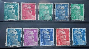 Serie de 10 timbres marianne de gandon - Imagen 1 de 1