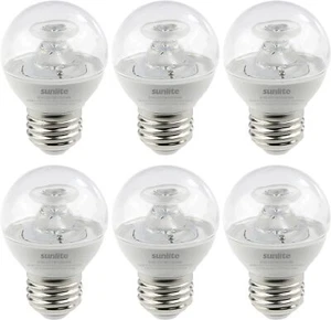 6Pack G16 Dimmable Clear Globe Light Bulb, E26 Medium Base, 7 Watts (60W), 4000K - Picture 1 of 1