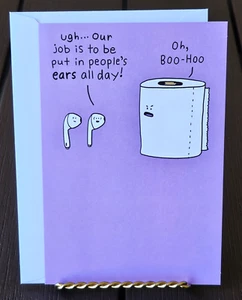 Tarjeta de cumpleaños con sobre papel higiénico humor adulto divertido saludos americanos - Imagen 1 de 6