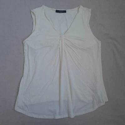 Weekend Max Mara Womens Sleeveless Blouse Size XL / XXL Slim Top Cotton Stretch - Image 1 of 4