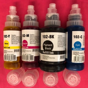 Juego de botellas de tinta compatibles 102 boquillas para impresora ET 2700 2750 3700 3750 4750 - Imagen 1 de 2