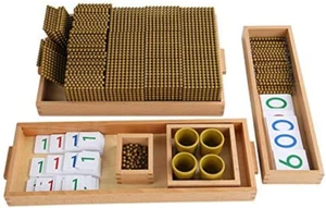 Adena Montessori goldene Perlen Materialien Dezimalsystem Bankspiel Mathematik Matte - Bild 1 von 9