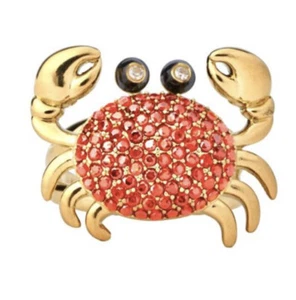 $78 NWT KATE SPADE RED CRYSTAL CRAB RING SIZE 7.5 - LA6 - Picture 1 of 3