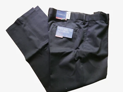 Pantalón Croft & Barrow Premium Sin Hierro Ajuste Clásico Frente Plano 32 x 32 NUEVO Caviar Foto 1 de 3