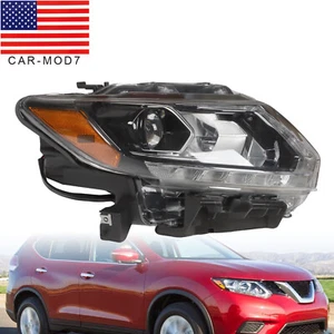 For 2014 2015 2016 Nissan Rogue LED Headlight Chrome Passenger Right Side RH - Picture 1 of 11