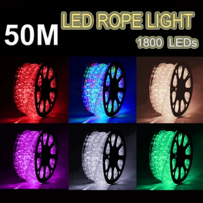 50M LED Rope Light 1800LEDS PVC Hard Tube Party Christmas Light Wedding LED Xmas - image 1 of 4
