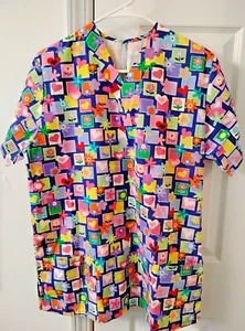 CustomMade 2 Pocket Floral Box Scrub Top Size M - Picture 1 of 1