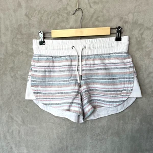 Pantalones Cortos de Lino Athleta Cabo Junto a la Playa Talla 2 Rayas Cintura Elástica Vacation Resort - Imagen 1 de 8