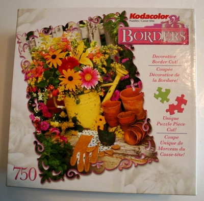 GLORIA DE JARDÍN ~ Rompecabezas ~ Bordes Kodacolor 750 piezas ~ Flores ~ Borde decorativo ~ NUEVO Foto 1 de 4