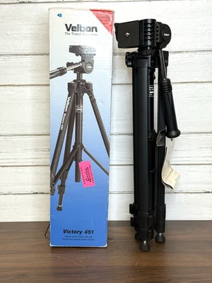 Trípode de cámara Velbon Victory 451 negro altura ajustable con cabezal inclinable/pan PH-156 con caja Foto 1 de 4