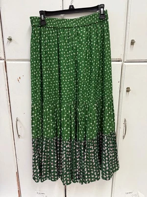 Falda Paul & Joe x Uniqlo verde oscuro floral con capas talla grande nueva con etiquetas Foto 1 de 4