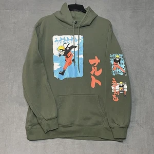 Vintage Naruto Mashki Kishimoto Graphic Print Green Hoodie XXL Anime Exclusive 2X - Bild 1 von 6