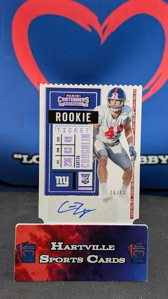 2020 Contenders CARTER COUGHLIN #/49 SSP Rookie Ticket Auto Autograph RC🔥Giants - Image 1 of 1