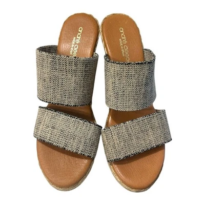 Andre Assous Amalia Sandalia Cuña Mujer’s 38/7 Alpargata Cuero Alta España Foto 1 de 4