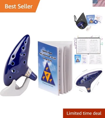 Zelda Ocarina 12-Hole Alto C - Complete Set with Songbook and Display Stand - Image 1 of 4