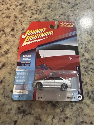 JOHNNY LIGHTNING JLCP7176 2004 MITSUBISHI LANCER EVOLUTION EVO 1/64 SILVER - Image 1 of 2