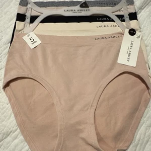 5 Laura Ashley Panties Brief Underwear Lingerie Nylon Spandex Size Small - Picture 1 of 13