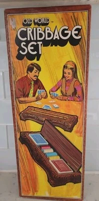 Vintage Old World Cribbage Set In Original Box 1972, Complete - Image 1 of 4