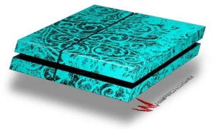 Recubrimiento para carpeta original de consola de juegos PS4 garabatos azul neón - Imagen 1 de 2