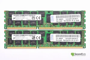 Micron 32GB (2 X 16GB) PC3-14900 1866MHz REG ECC Server Memory IBM 46W0670 - Afbeelding 1 van 1