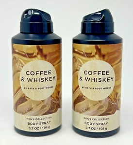 2 BATH & BODY WORKS COFFEE & WHISKEY MEN'S COLLECTION ALL OVER SPRAY COLOGNE CAN - Picture 1 of 6