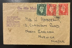 GB 1942 WWII KGVI STAMP COVER MACHINE CANCEL - Picture 1 of 2