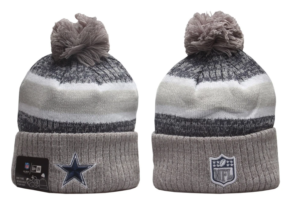 New NFL Sport Knit Bobble Hat Dallas Cowboys Beanie Hat Fleece Lined Hats B