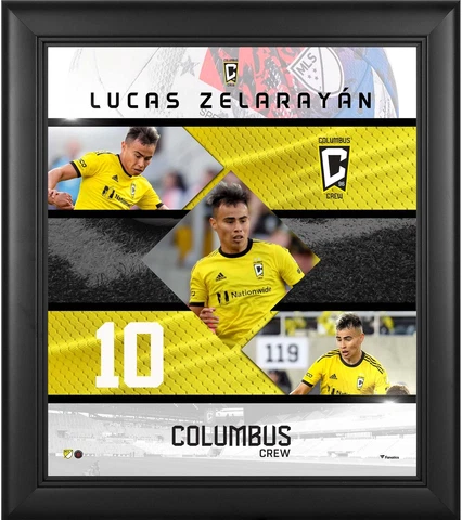 Lucas Zelarayan Columbus Crew Framed 15'' x 17'' Stitched Stars Collage Cover