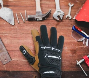 Husky Heavy Duty Goal Leather Gloves - Picture 1 of 4