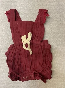 Baby Girl Spring/Summer Burgandy Romper. Size 6-12 Months - Picture 1 of 3