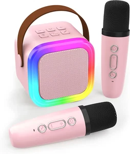 Mini Karaoke Machine for Kids Adults, Portable Bluetooth Speaker with 2 Wireless - Picture 1 of 7