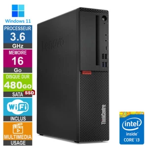 PC Lenovo M720s i3-8100 3.60GHz 16Go/480Go SSD Wifi W11 - Photo 1/1