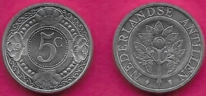 HOLANDESES ADMINISTRACIÓN HOLANDESA 5 CENTAVOS 1990 UNC FLOR NARANJA DENTRO DEL CÍRCULO, V - Imagen 1 de 1