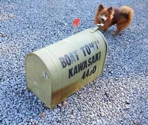 Vintage 1950s Galvanized Dome Mailbox Trash Can Boat Dock Rural Postmaster - Picture 1 of 5